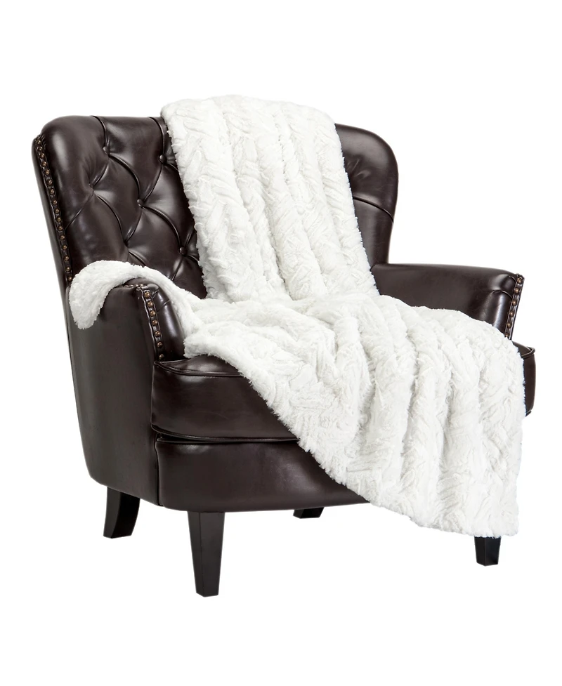Chanasya Premium Soft Cloud Faux Fur Throw Blanket - Plush, Sherpa & Minky 50" x 65” Orange