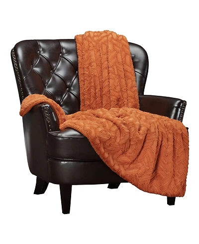Chanasya Premium Soft Cloud Faux Fur Throw Blanket - Plush, Soft Sherpa & Minky Blanket - 50" x 65” - Orange