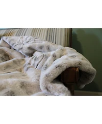 Chanasya Premium Faux Fur Ombre Throw Blanket - Super Soft, Lightweight Minky Blanket with Fuzzy Sherpa Side - 50" x 65” - Gray
