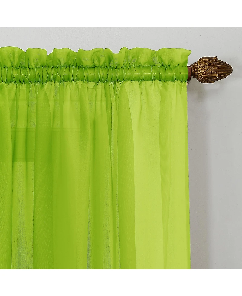 Calypso Sheer Voile Rod Pocket Curtain Panel