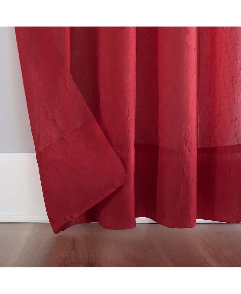 Crushed Sheer Voile Rod Pocket Curtain Panel