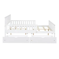 Streamdale Pink Platform Bed with Guardrails and Drawers