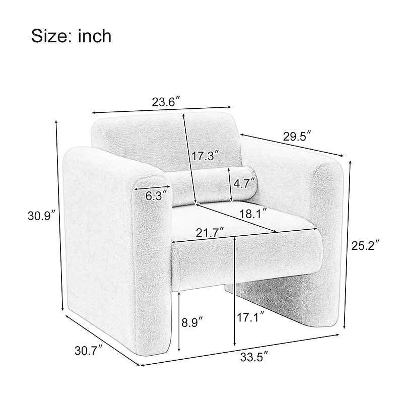 Streamdale Furniture Lambskin Sherpa Accent Armchair for Comfort
