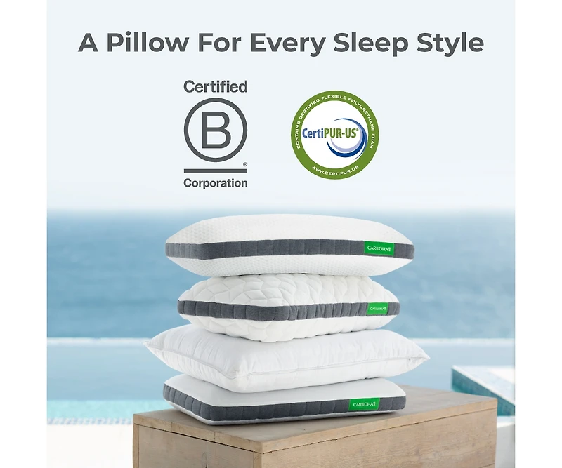 Cariloha Luxurious Cooling Classic Pillow | King | White | 38"x20" | Viscose Material | Naturally breathable, Hypoallergenic, and Moisture wicking