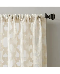 Yvette Trellis Jacquard Sheer Rod Pocket Curtain Panel