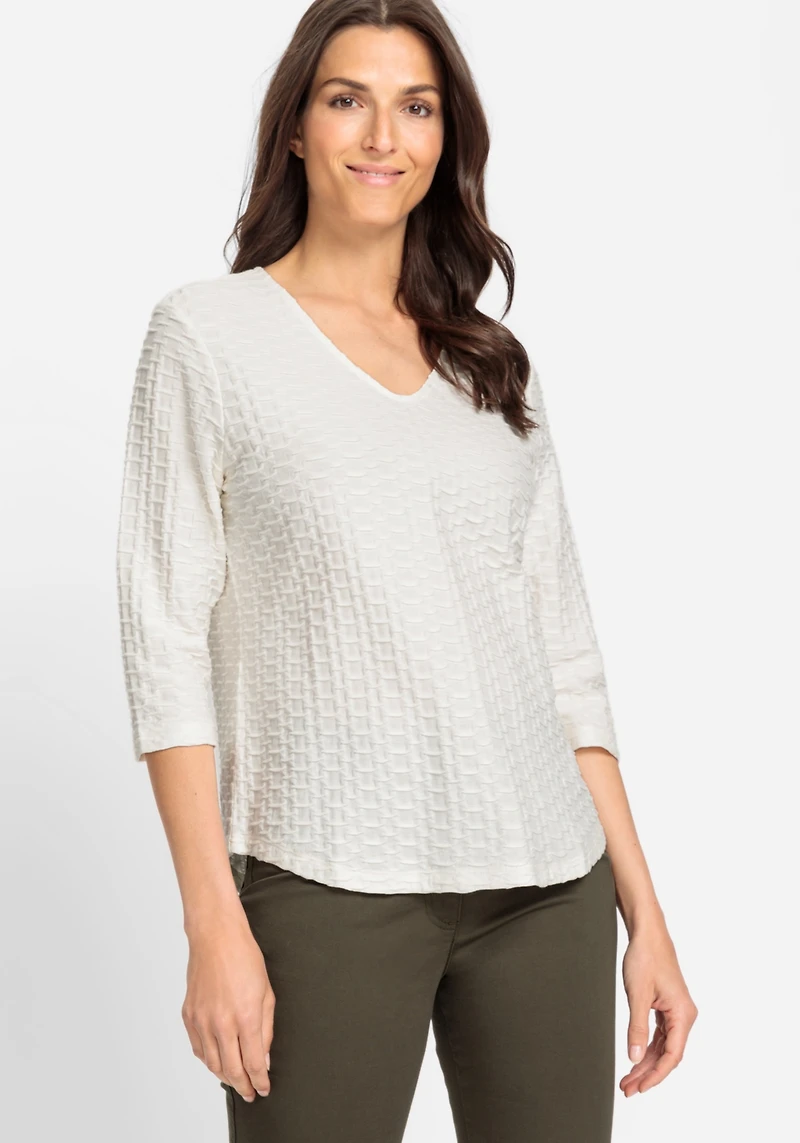 Olsen Women's Textured V-Neck T-Shirt