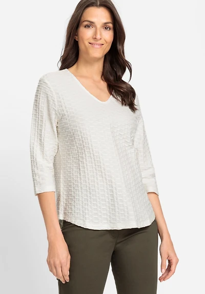 Olsen Women's Textured V-Neck T-Shirt