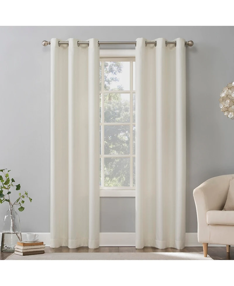 Valerie Heathered Texture Semi-Sheer Grommet Curtain Panel