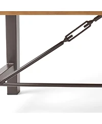 Streamdale Acacia Wood Coffee Table, Teak and Metal, 45.75"W x 27.25"D