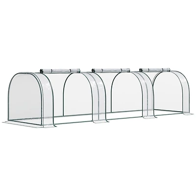 Mini Greenhouse: 11' x 3' x 2.5', Portable with Steel Frame