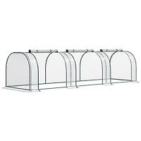 Mini Greenhouse: 11' x 3' x 2.5', Portable with Steel Frame