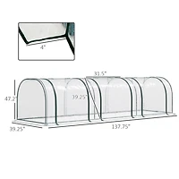 Mini Greenhouse: 11' x 3' x 2.5', Portable with Steel Frame