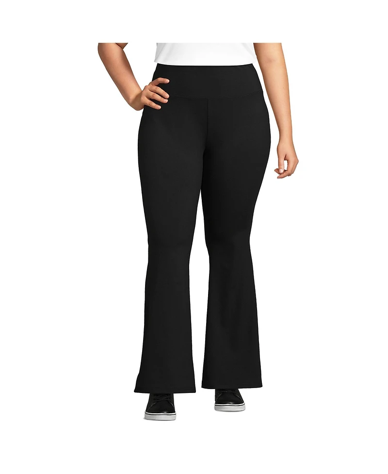 Lands' End Plus Active Hi Impact High Rise Slim Flare Pants