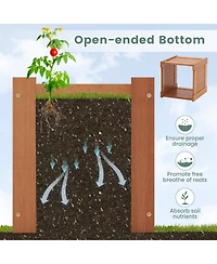 Wood Planter Box with Bench for Garden Yard Balcony