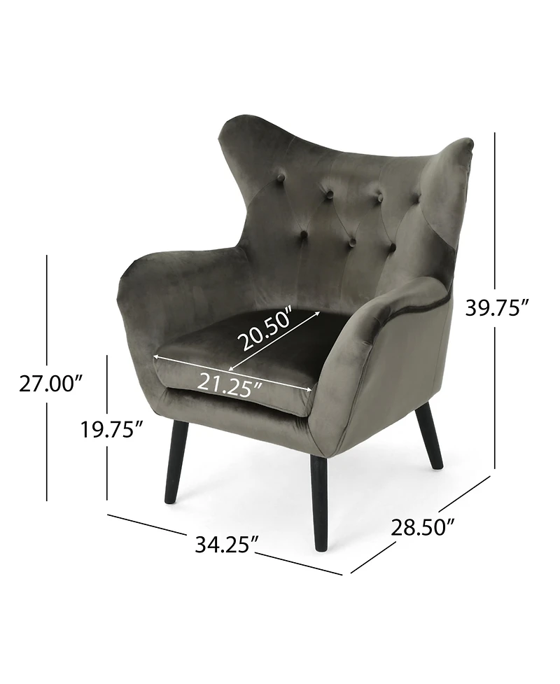 Streamdale Alyssa Mid-Century Velvet Arm Chair Comfort And Glamour One