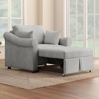 Streamdale Convertible Chenille Sleeper Chair, 3-in-1 Lounger