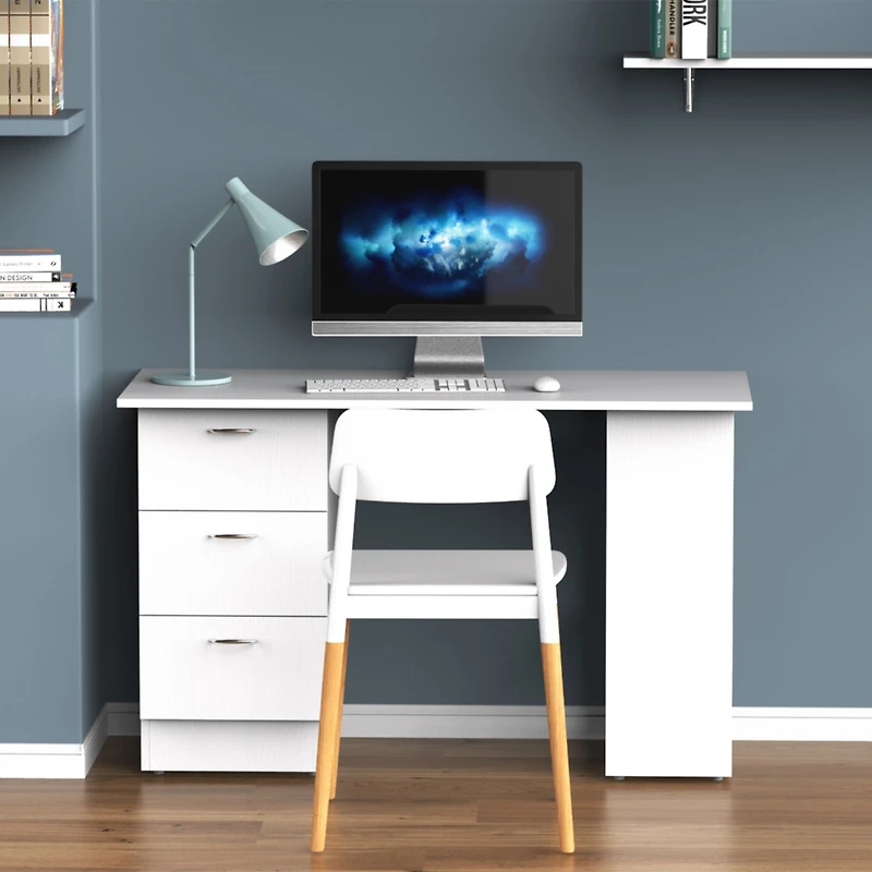 47" Modern Home Office Desk with Bookcase and Storage