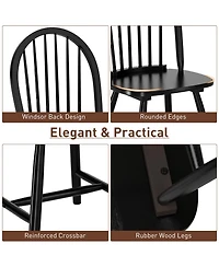Set of 2 Vintage Wood Chair with Spindle Back for Dining Room