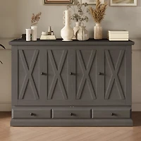 Streamdale Furniture Solid Pine Murphy Bed Chest: Charging Station, Storage, Gray