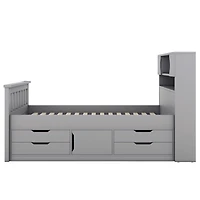 Streamdale Captain's Bed with Storage, Drawers, Gray