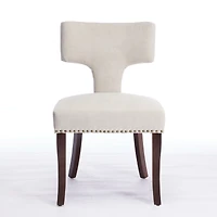 Streamdale Mid Century Modern Upholstered Dining Chairs, Set of 2, Beige