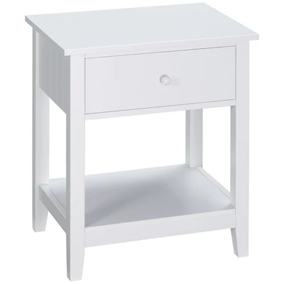 2-Tier Modern End Table with Drawer & Shelf