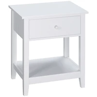 2-Tier Modern End Table with Drawer & Shelf