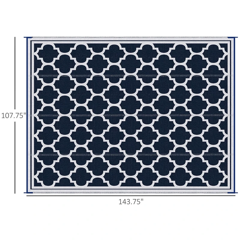 Portable Outdoor Rug: Waterproof Straw, 9'x 18' with Carry Bag