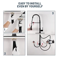 Casainc 1.8 Gpm Pull Down Touchless Sensor Single Handle Kitchen Faucet with Accessories