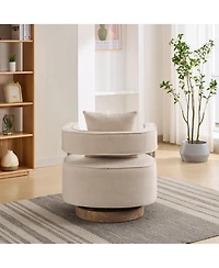 Beige Swivel Accent Chair for Modern & Comfy Seating
