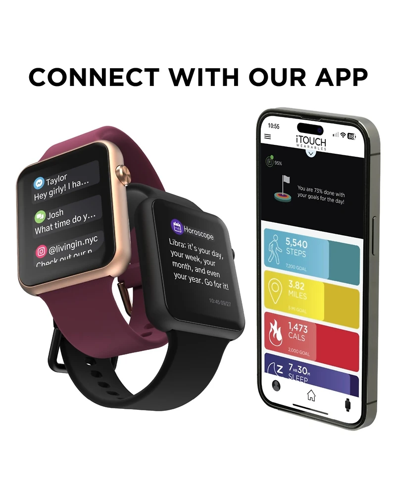 iTouch Air 4 Unisex Silicone Strap Smartwatch 41mm
