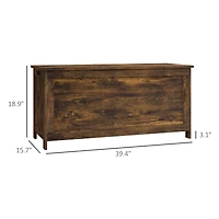 39.4" Storage Chest w/ 2 Safety Hinges, Wooden Box, Rustic Brown