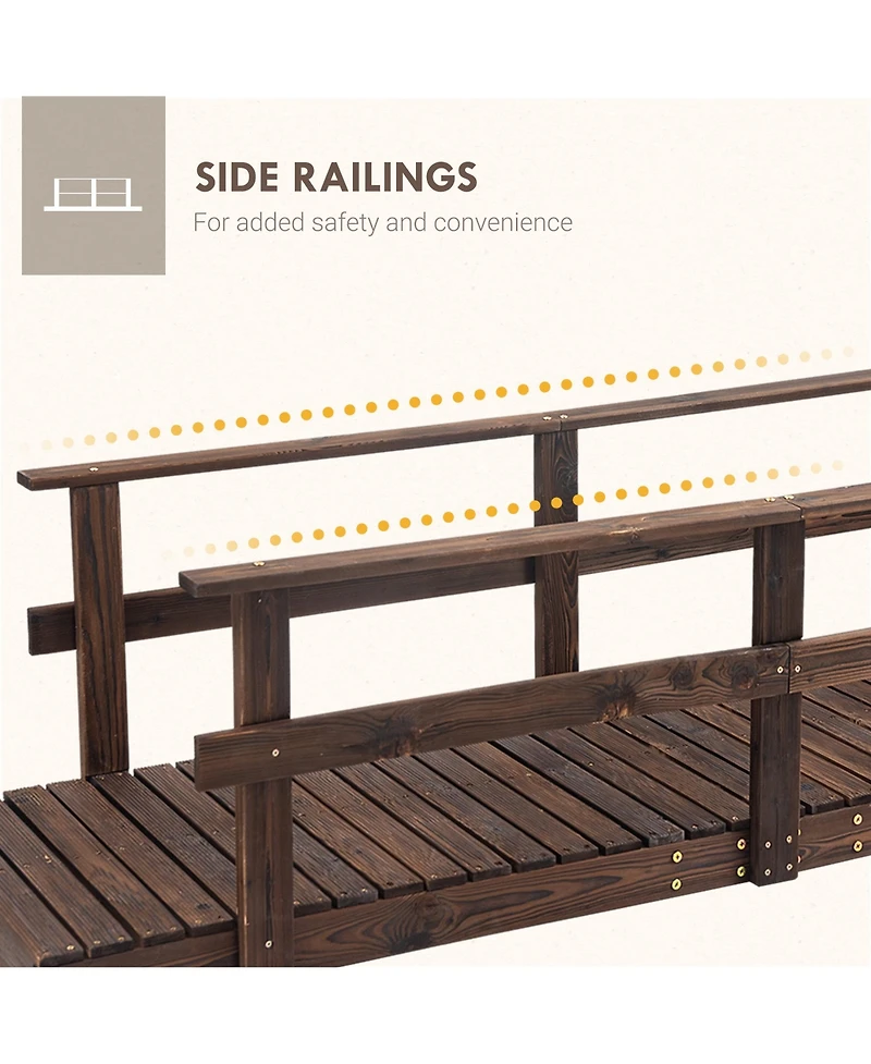 Simplie Fun 7' Wooden Garden Bridge with Safety Rails