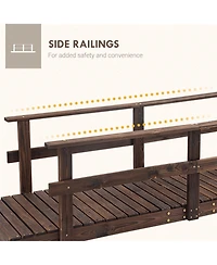 Simplie Fun 7' Wooden Garden Bridge with Safety Rails
