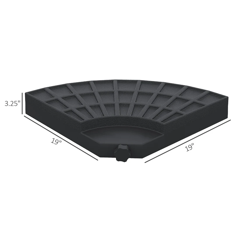 4-Piece Patio Umbrella Base with 52L/112lb Capacity