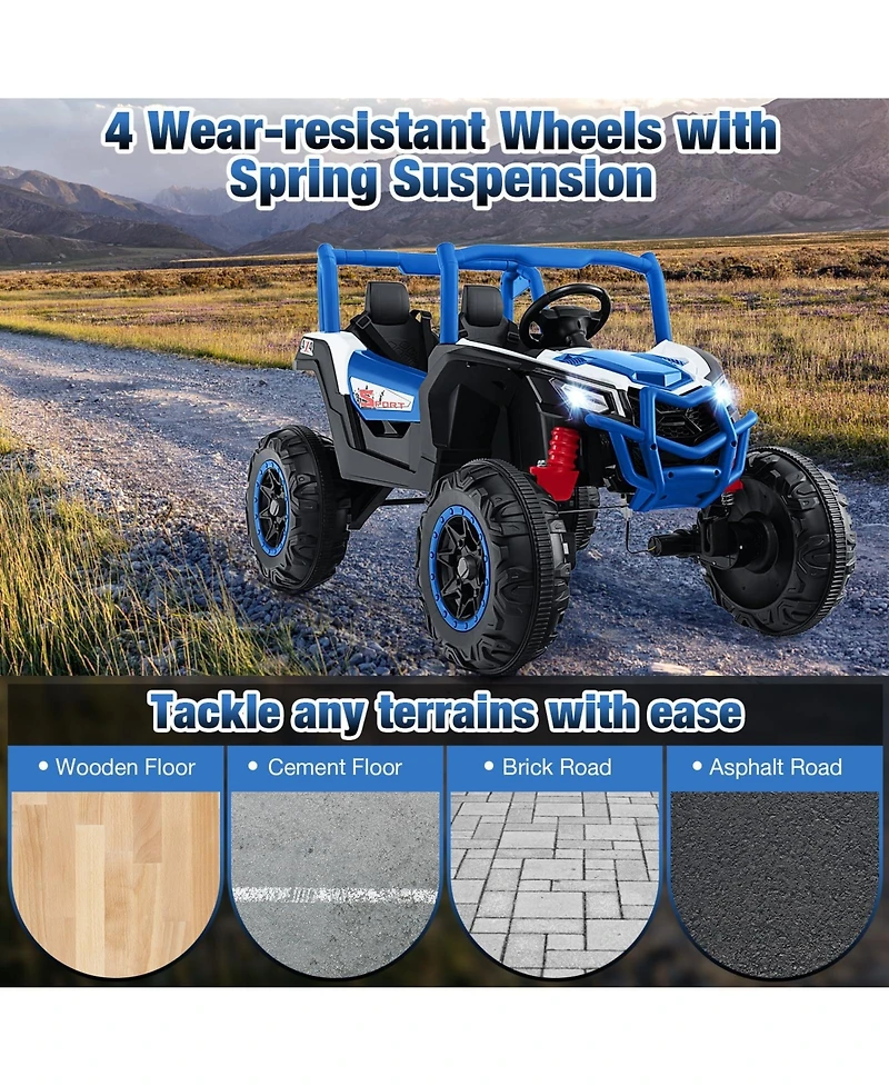 2-Seater Kids Ride on Utv with 2.4G Remote Control for over 3 Years Old Children-Red