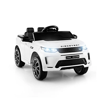 12V Kids Ride On Car with Remote Control Lockable Doors Slow Start System and Led Lights-White