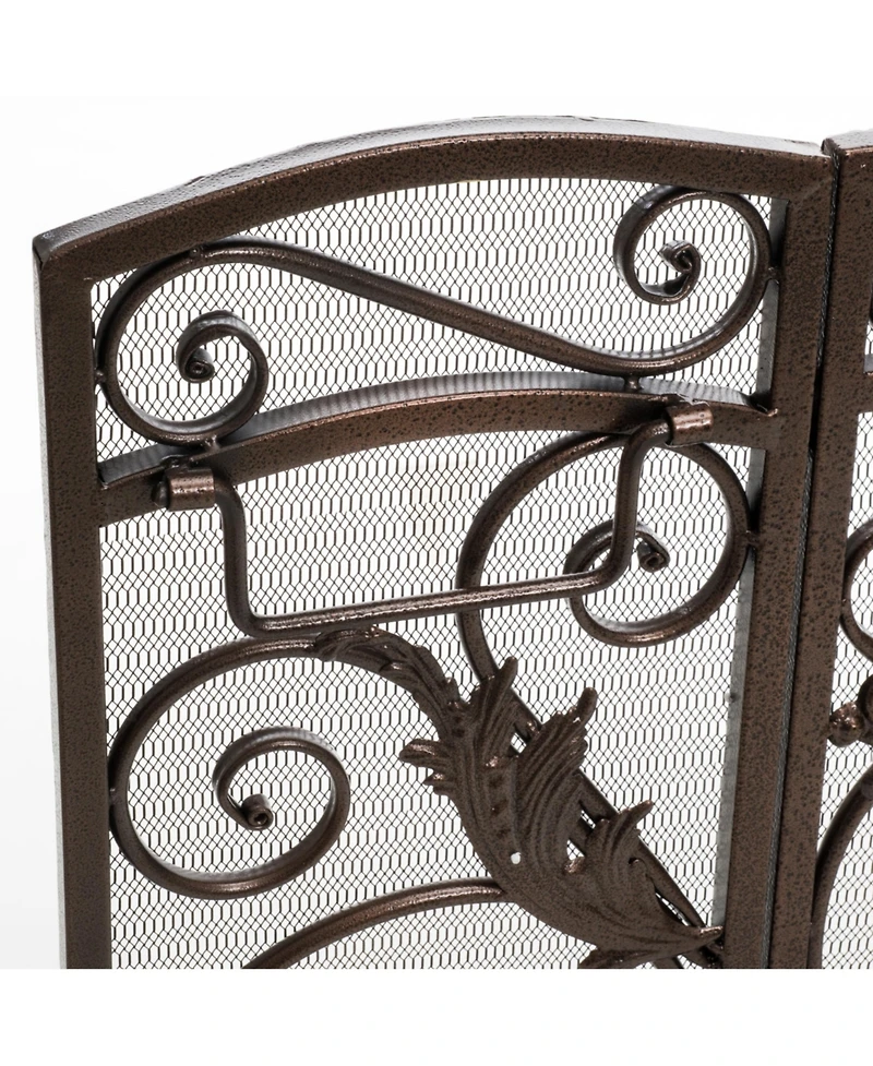 Streamdale Furniture Waterbury Gold Flower Fireplace Screen