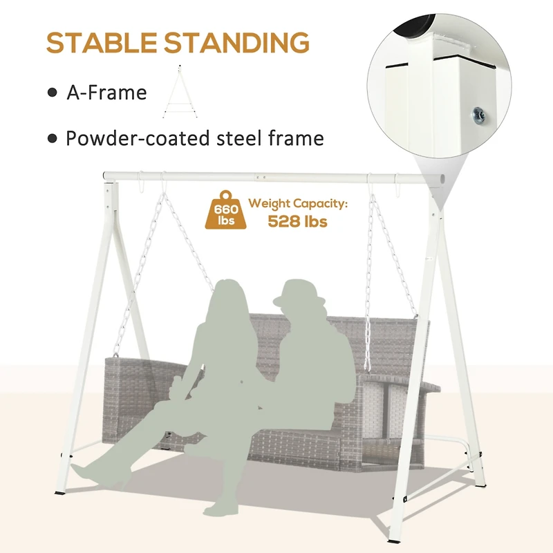 Heavy Duty Metal Porch Swing Stand (528 lbs Capacity)