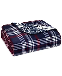 Weatherproof Reversible Plaid Throw, 50" x 70"