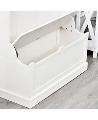 38" 3-in-1 Entryway Hall Tree with Bench, Hooks, and Shoe Rack