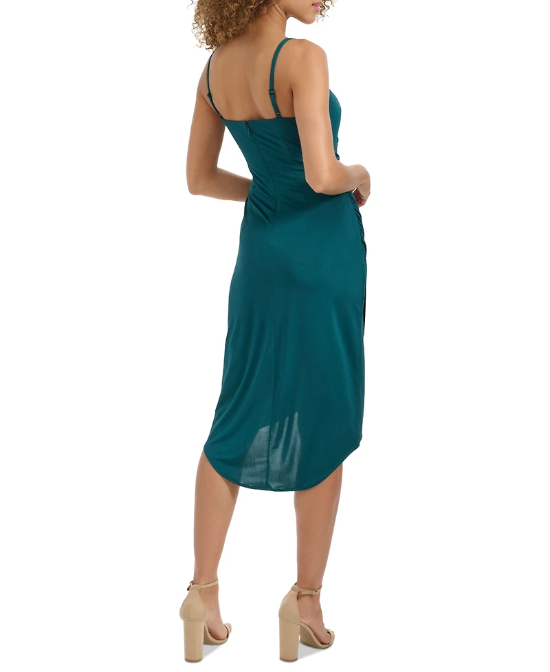 Siena Women's Sleeveless Cowlneck Bodycon Ruched Dress