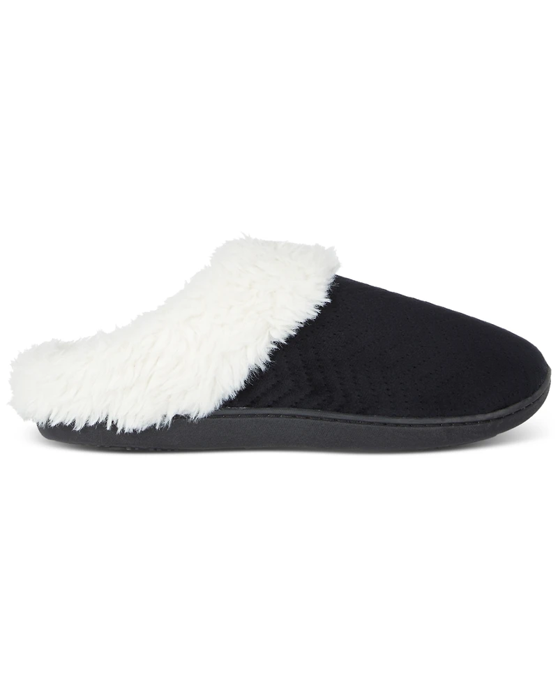 Isotoner Signature Women's Louise Quilted Velour Clog Slippers