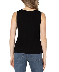 Liverpool Los Angeles Women's Sleeveless Boat Neck Rib Knit Top