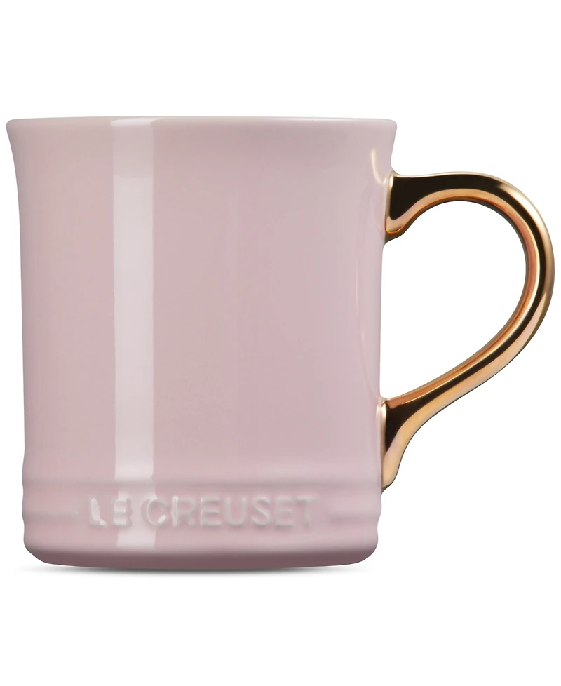 Le Creuset Stoneware Mug with Gold Metallic Handle, 14 oz.