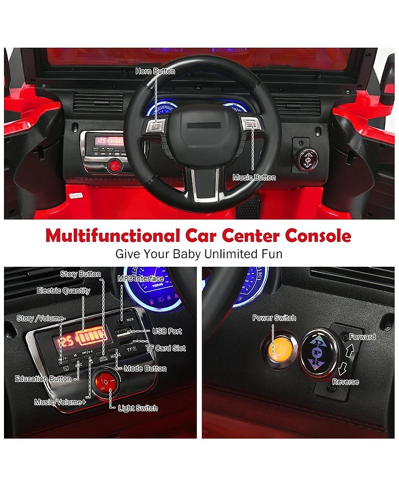 Sugift 12V Kids Ride On Car with Remote Control and Double Magnetic Door