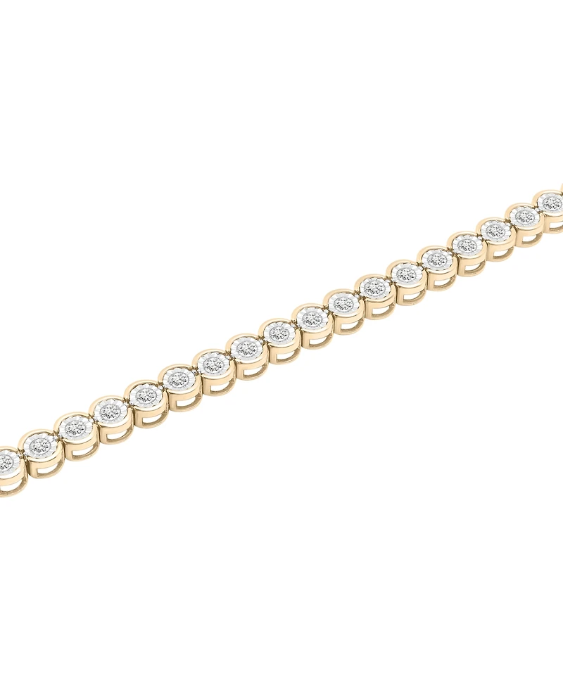 Men's Diamond Half Bezel Link Bracelet (3-1/2 ct. t.w.) in 10k Gold