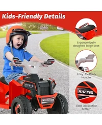 Vebreda Kids Ride on Atv 4 Wheeler Quad Toy Car with Direction Control-Pink