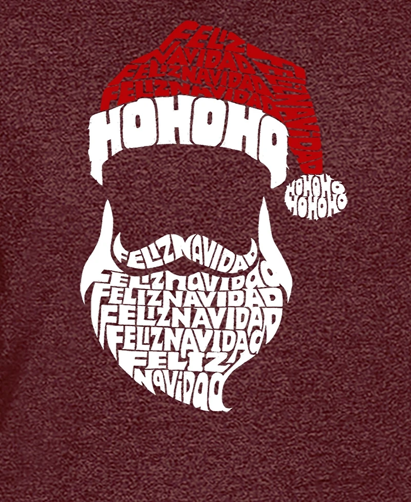 La Pop Art Men's Feliz Navidad Santa Claus Premium Blend Word T-Shirt