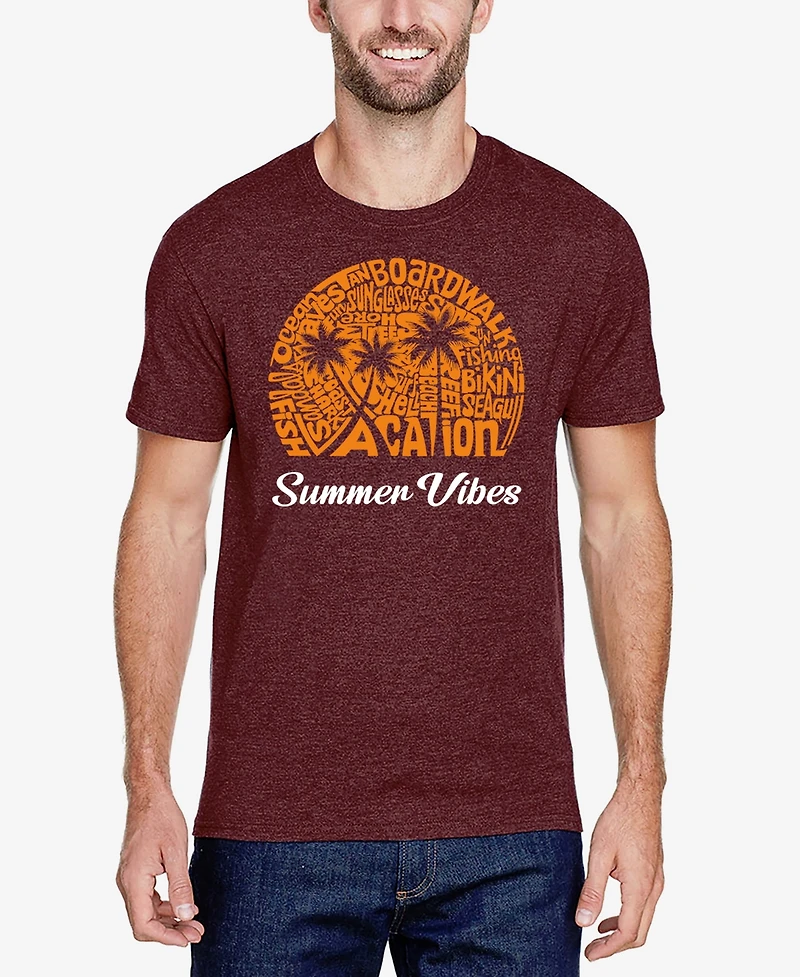 La Pop Art Men's Summer Vibes Premium Blend Word T-Shirt